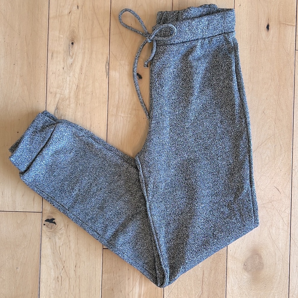 Like New Fashion Nova Gray Sparkly Glitter Sweats Joggers